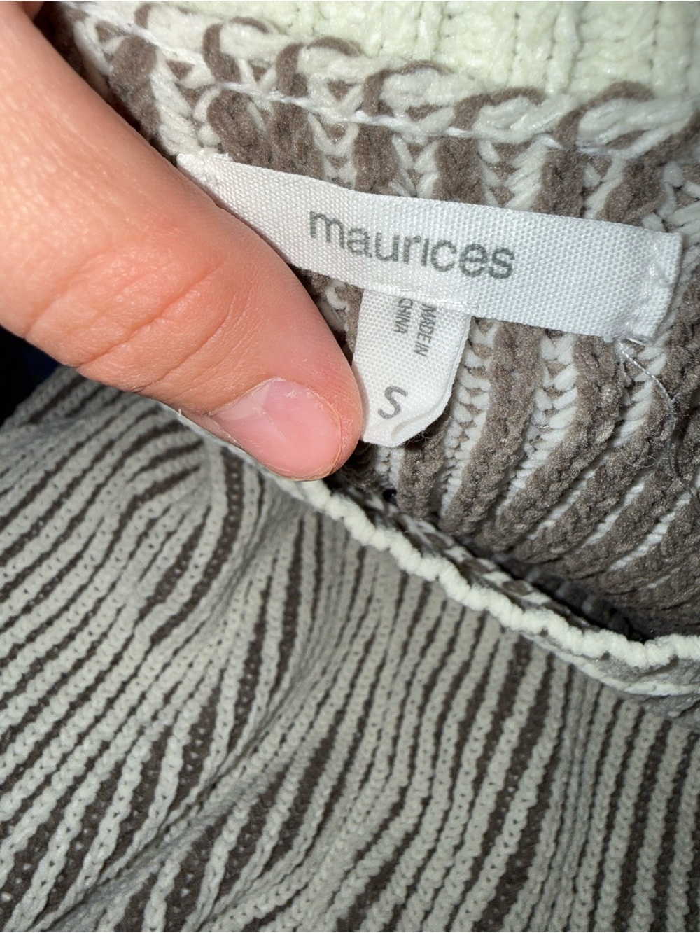 Maurices (Small) Brown//Cream Ribbed Soft Knit Sweater - Picture 2 of 4
